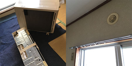 マンションで標準設置のエアコン取り外し
